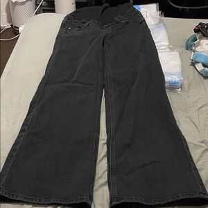 H&M Black Maternity Wide Legged Jeans